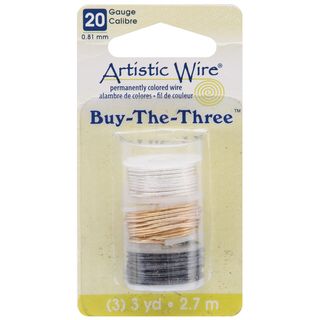 Artistic Wire Buy The Three 3/Pkg 20 Gauge Silver/Brass/Hematite 3 Yd