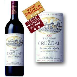 Chateau de Cruzeau   AOC Pessac Léognan   Millésime 1998   Vin rouge