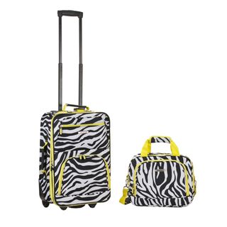 Rockland Expandable Lime Zebra 2 piece Lightweight Carry on Luggage