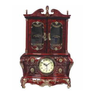 Musical Clock/ Drawer and Mirror Jewelry Cabinet Box