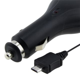 Black Retractable Micro USB Car Charger for Samsung T959 Vibrant