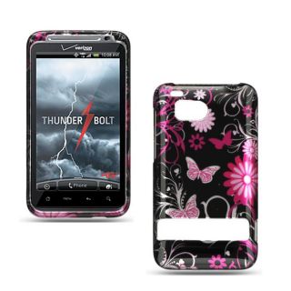 Premium HTC Thunderbolt Pink Butterfly Protector Case