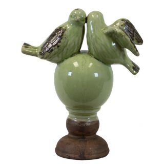 Green Ceramic Birds on Pedestal Was $45.99 Sale $35.99 Save 22%