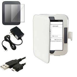 White Case/ Screen Protector/ Charger/ Cable for  Nook 2