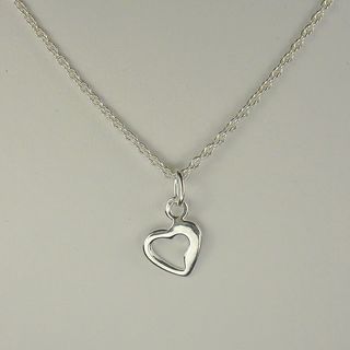 Jewelry by Dawn Sterling Silver Small Open Heart Drop Rope Chain