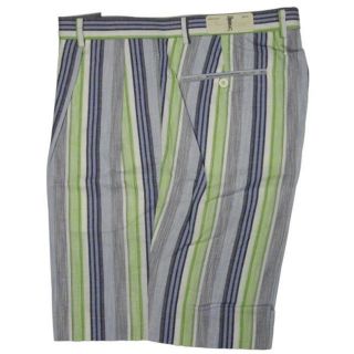 Vardon Mens Light Blue Striped Golf Shorts
