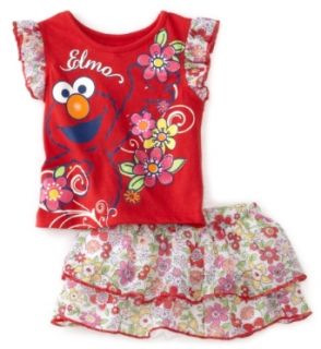 Sesame Street Baby Girls Infant Elmo Floral Scooter Skirt