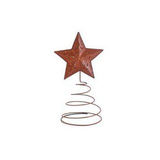 13 1/2 Tall Rustic Metal Star on a Coil Spring Base   Tree Topper or