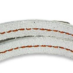 White Triple Wrap Topstitched Leather Bracelet