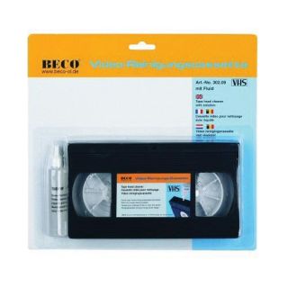 Cassette vidéo VHS avec liquide de nettoyage, blister BECO 302.09