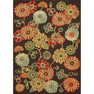 Albus Coffee Floral Rug (77 x 105)