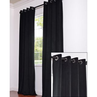 Signature Grommet Black Velvet 108 Inch Curtain Panel