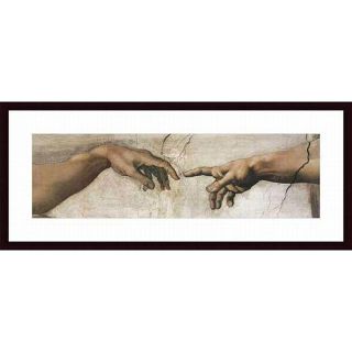 Michelangelo Buonarroti Creation of Adam (Detail) Framed Print