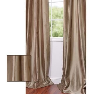 Striped Latte Faux Silk Jacquard 106 inch Curtain Panel