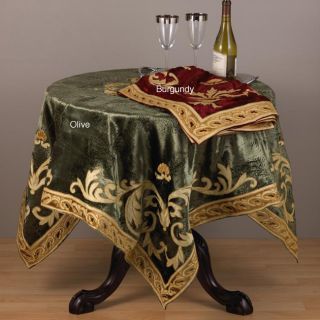 Applique Royal Velvet Square Table Topper 40 inches wide x 40 inches