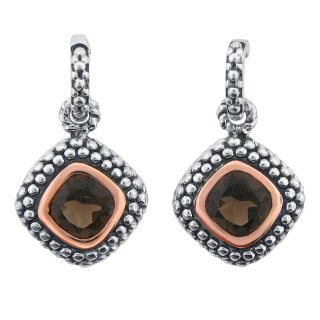 Meredith Leigh 14k Pink Gold and Sterling Silver Smoky Topaz Earrings