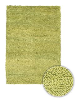 Hand woven Ani Green Shag Rug (79 x 106)
