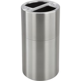 Safco Stainless steel Dual Recycling Receptacle with a Silver Finish
