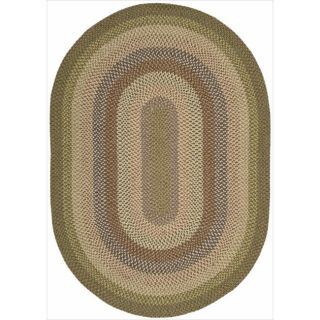 Hand woven Craftworks Braided Sage Multi Color Rug (76 x 96) Oval