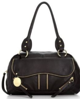 Franco Sarto Ziggy Satchel Black Leather Handbag Clothing
