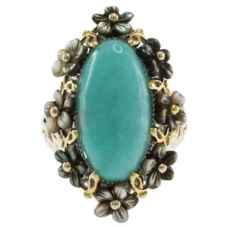 Michael Valitutti Two tone ite and Shell Flower Ring