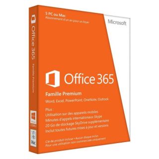 LOGICIEL BUREAUTIQUE Office 365 Famille Premium 5 PC/Mac Abonnement