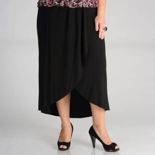 AnnaLee + Hope Womens Black Faux Wrap Skirt Today $36.49