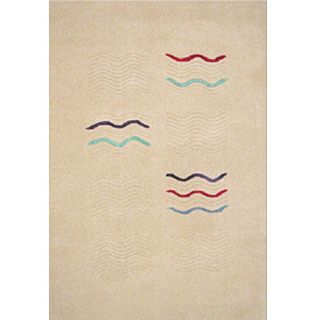 Hand loomed Sequence Ivory Contemporary Rug (5 Round)