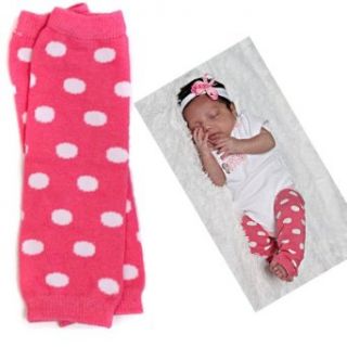 (178) NEWBORN pink polka dot baby girl leg warmers   up to