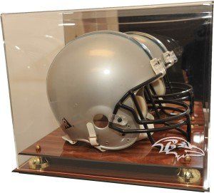 Baltimore Ravens Wood Finished Acrylic Helmet Display