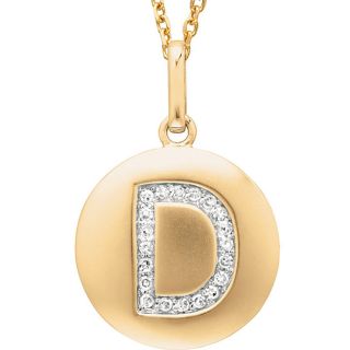 14k Yellow Gold Diamond Initial D Disc Necklace Today $229.99 5.0