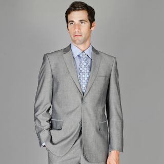 Bertolini Grey Sharkskin 2 Button Wool and Silk Blend Suit Today $125