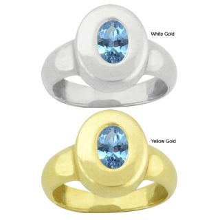 10k Gold Synthetic Blue Zircon Contemporary Oval Ring Today $399.99