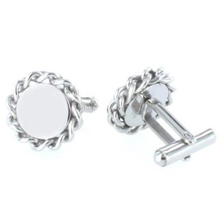 Stainless Steel Braided Rope Edge Cuff Links