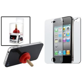 iPlunge Stand/ 2 piece Anti glare Screen Protector for Apple iPhone 4