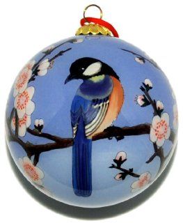 Ornament, Blue Birds with Pink Cherry Blossoms CO 181