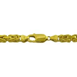 14k Yellow Gold Mens Solid 8.75 inch Byzantine Bracelet