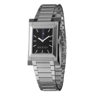Gucci Mens 111 Stainless Steel Black Dial Quartz Watch