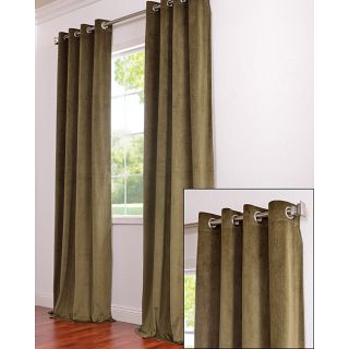 Grommet Moss Green Velvet 120 Inch Curtain Panel