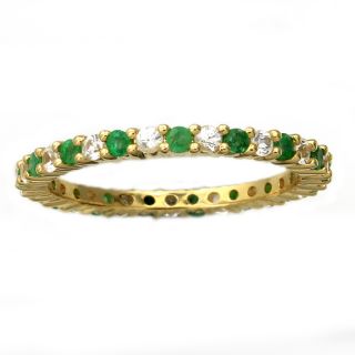Beverly Hills Charm 10k Yellow Gold 7/8ct TGW Emerald/ White Sapphire