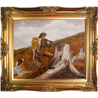 Winslow Homer Huntsman and Dogs Hand Painted Framed Canvas Art Today