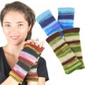 Wool and Recycled Silk Multi color Arm Warmers (Nepal)