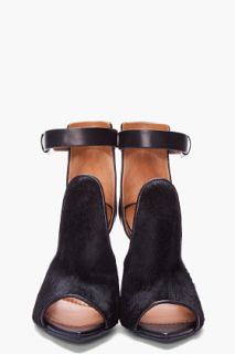 Givenchy Black Calf hair Podium Sandals for women