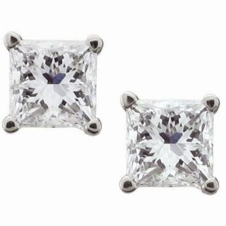 14k White Gold 1 1/2ct TDW Certified Diamond Stud Earrings (H I, VS1