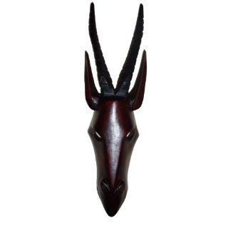 Antelope Mask African Hand Carved Dark Fragrant Wood Art