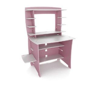 Legare 36 Inch Kids Desk and Hutch, Pink/White Home