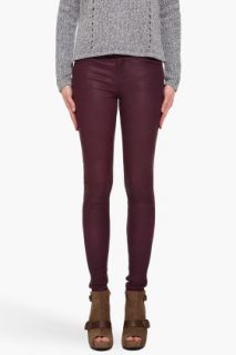 Current/Elliott Purple Leather Pants for women