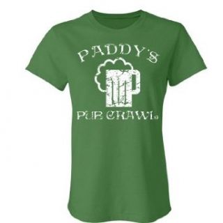Paddys Pub Crawl Custom Junior Fit Bella Crewneck Jersey