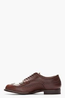 AUTHENTIC SHOE&Co. Brown Leather Longwing Blind Brogues for men