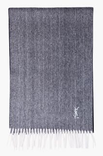 Yves Saint Laurent Grey Cashmere Scarf for men